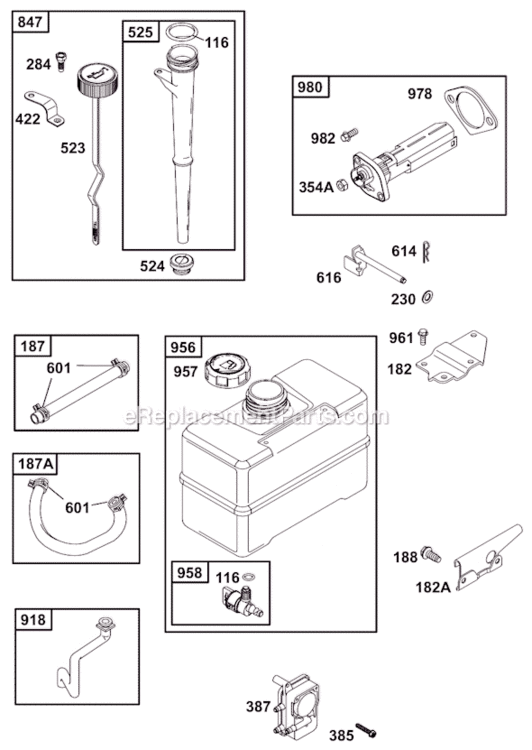 Page E Diagram and Parts List for 19C400  Briggs and Stratton Engine